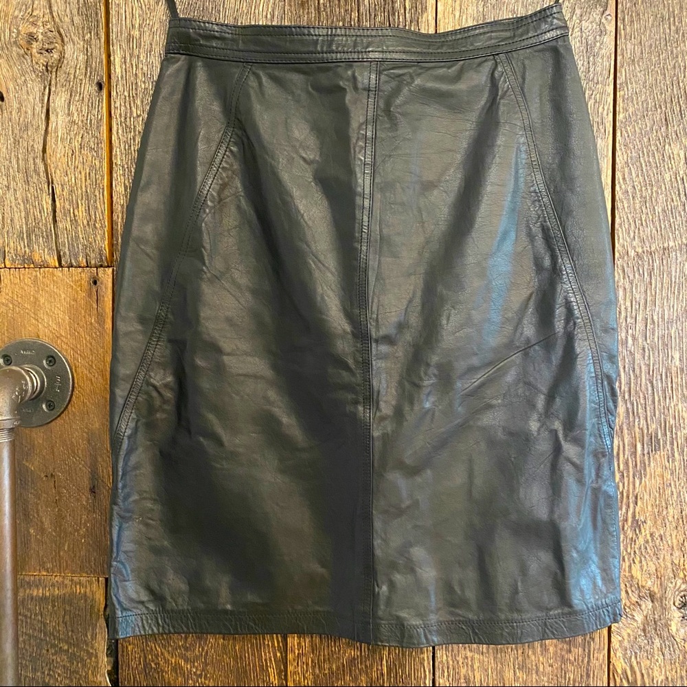 Black leather skirt